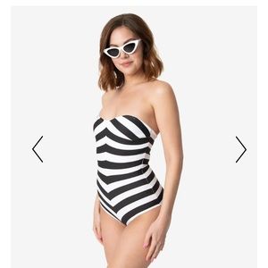 Classic barbie chevron stripe swim suit